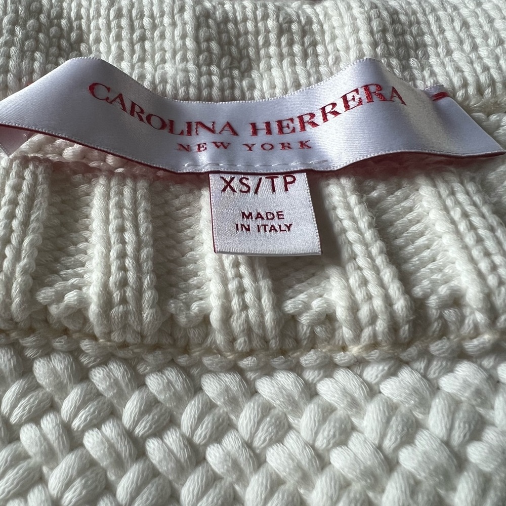 Carolina Herrera White Chunky Knit Sweater